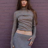 Elegant todelt ternet jakkesæt, slankt og pænt snit