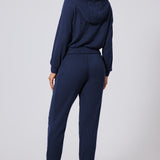 Dame loungewear-sæt - Højhalset top med lynlås - Bukser med elastisk talje