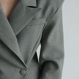 Vintage V-hals blazer med én knap