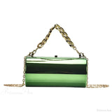 Trendy mini cylindrisk skuldertaske til aftener