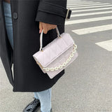 Trendy firkantet skuldertaske i PU-læder