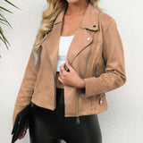 Emmy - Højkvalitets læderjakke med lynlås i siden