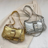 Y2K Trendy Plisseret Crossbody Taske