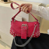 Y2K Trendy Plisseret Crossbody Taske