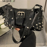 Y2K Trendy Plisseret Crossbody Taske