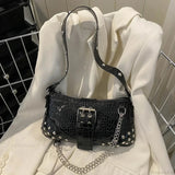 Y2K Trendy Plisseret Crossbody Taske