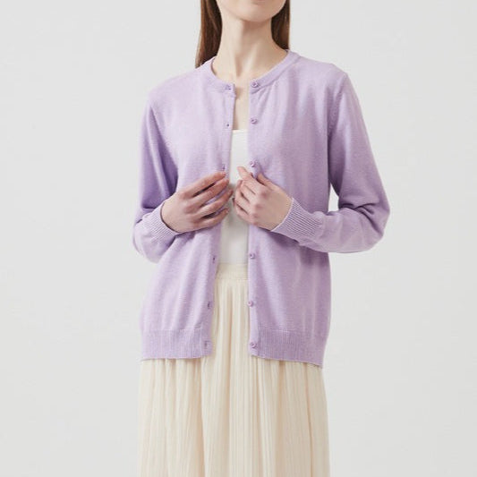 Let bomuldsstrikket friluftsvest med rund hals