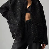 Kort pilotjakke pyntet med perler