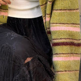 Løstsiddende stribet vest med farveblok