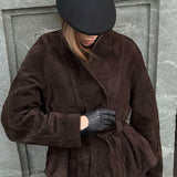 vintage langærmet ruskindsjakke