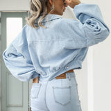 Kort fløjlsjakke med knapper