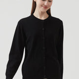 Let bomuldsstrikket friluftsvest med rund hals