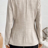 Vintage ensfarvet langærmet blazer