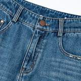 Højtaljede, vide bomuldsjeans