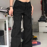 Casual vintage cargo jeans, løstsiddende lige snit