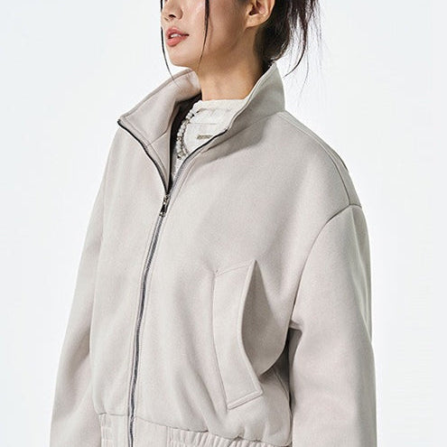 Lang bikerjakke i PU-læder