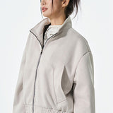 Lang bikerjakke i PU-læder