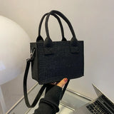 Mini filt-tote-taske, lille firkantet taske, efterår-vinter