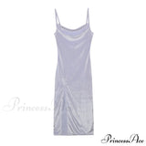 Charmerende Festive Cheer fløjls midikjole med slids