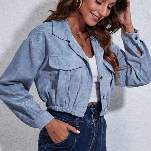 Fløjlsjakke med tætsiddende talje