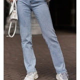 Damebukser - Højtaljet - Vide ben - Diamantmønster med nitter - Elegant stil