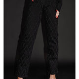 Damebukser - Højtaljet - Vide ben - Diamantmønster med nitter - Elegant stil