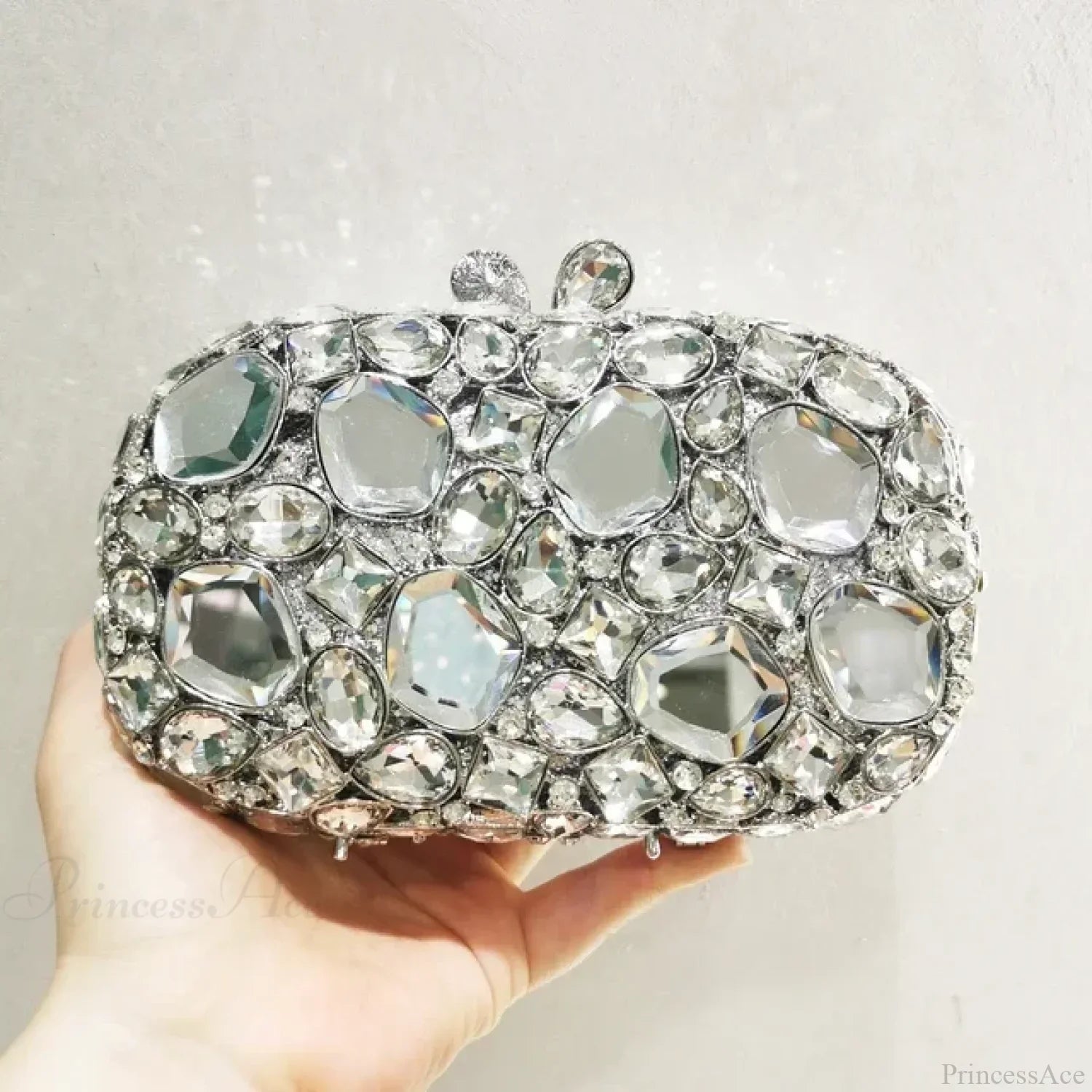 Guld/sølv krystal aften clutch