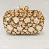 Guld/sølv krystal aften clutch