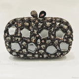 Guld/sølv krystal aften clutch