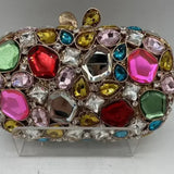 Guld/sølv krystal aften clutch