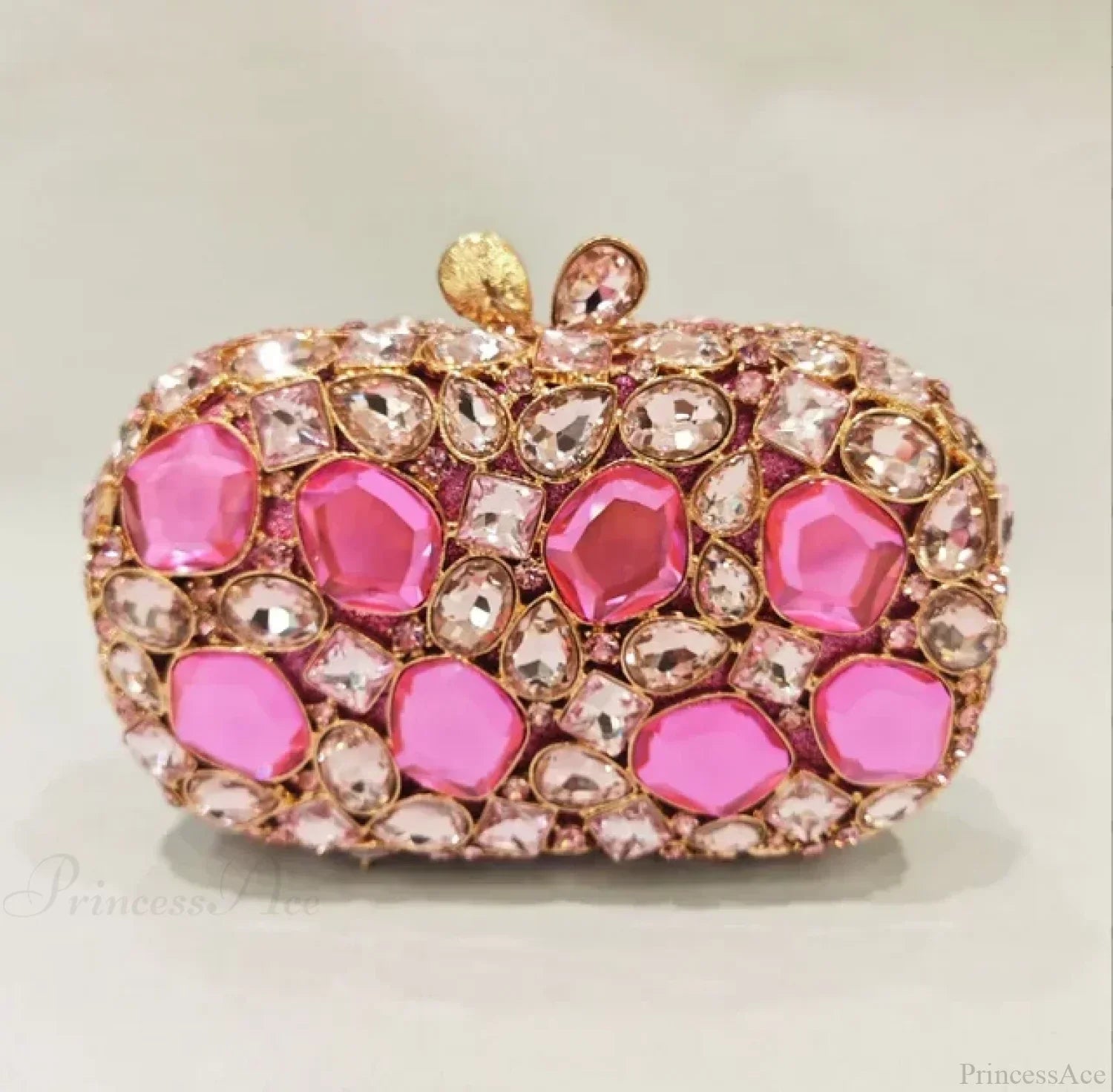 Guld/sølv krystal aften clutch