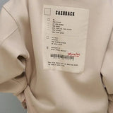 Oversized sweatshirt med rund hals og tryk med tykke ribbede mærker