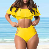 Todelt sæt: højtaljet tanktop med mønster