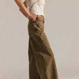 Højtaljede jeans med vide ben og afslappet pasform, ankellange