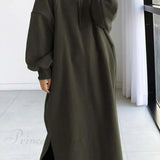 Hættetrøjekjole med sænkede skuldre