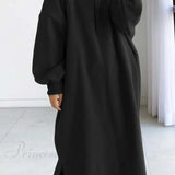 Hættetrøjekjole med sænkede skuldre