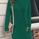 Dametunika – Blød bomuld – Løs pasform – Lange ærmer – Lommer foran