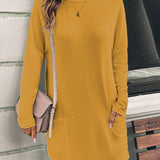 Dametunika – Blød bomuld – Løs pasform – Lange ærmer – Lommer foran