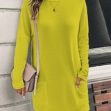 Dametunika – Blød bomuld – Løs pasform – Lange ærmer – Lommer foran