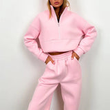 Dame træningssæt – Afslappet pasform – Lynlåsudskæring – Blød bomuld