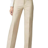 Damebukser med svaj – Høj talje – Slim fit – Strækbar bomuld – Ankellang