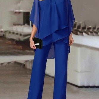 Damesæt i to dele – flagrende pasform – top med skulderfri ærmer – åndbart stof