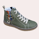 Damestøvler – Glat læder – Slim fit – Snørebånd – Revnet sål