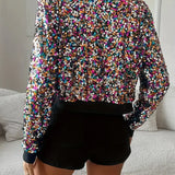 Damebomberjakke – Kort snit – Glitrende pailletter – Ribkant i ærmer og forneden