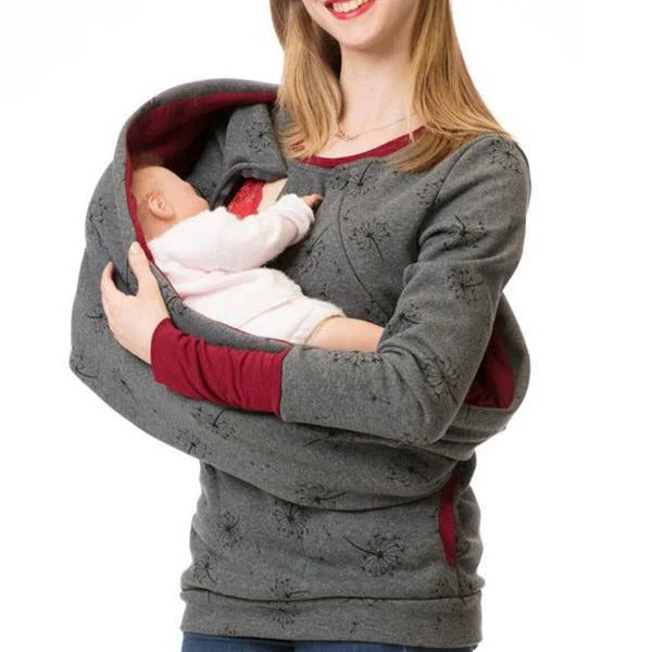 Dameammesweatshirt – Afslappet pasform – Bomuld – Diskret adgang – Blomstermønster