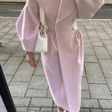 Dametrenchcoat – Svaj snit – Lang – Uld – Dobbeltradet med bælte