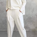 Dame loungesæt – afslappet pasform – blød strik – bukser med lige ben