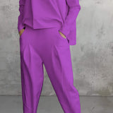 Dame loungesæt – afslappet pasform – blød strik – bukser med lige ben