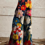 Højtaljede blomsterbukser til kvinder - Komfortable og åndbare