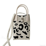 Mini strikket crossbody-taske til mobiltelefon